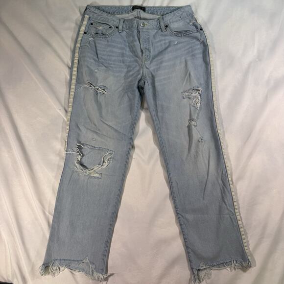 Abercrombie Fitch Jeans Womens 28/6 Blue Ames Slim Boyfriend Low Rise Light Wash - Picture 1 of 8
